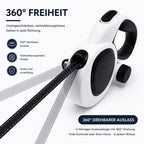 PETIVO Rollleine mit Licht – 360° drehbarer Auslass für verhedderungsfreies Gassigehen in jede Richtung