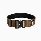 PETIVO Taktisches Hundehalsband in Coyote-Braun mit gepolstertem Innenfutter, Metallschnalle und D-Ring