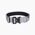 PETIVO Taktisches Hundehalsband in Grau mit gepolstertem Innenfutter, Metallschnalle und D-Ring