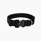 PETIVO Taktisches Hundehalsband in Schwarz mit gepolstertem Innenfutter, robuster Metallschnalle und D-Ring